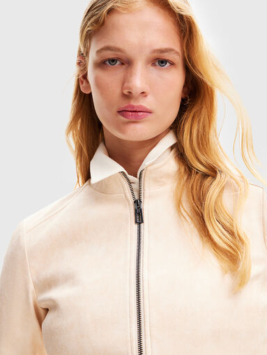 Beige biker jacket - 5