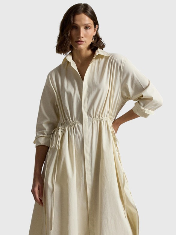 Long-sleeved midi dress with accent ties - 3