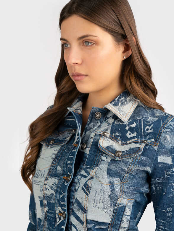 Printed denim jacket - 6