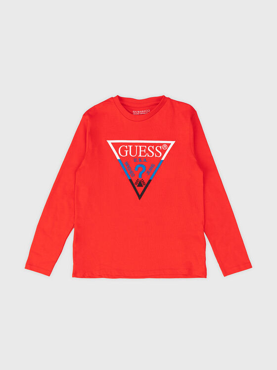 Black blouse with triangular logo - 1