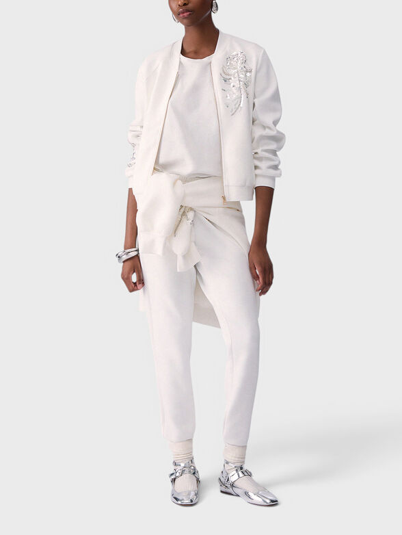 Sweatshirt with zip and bejewelled embellishment - 2
