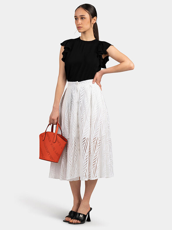 Black blouse with frills - 2