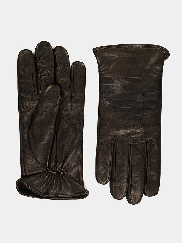 Leather gloves in dark brown - 2