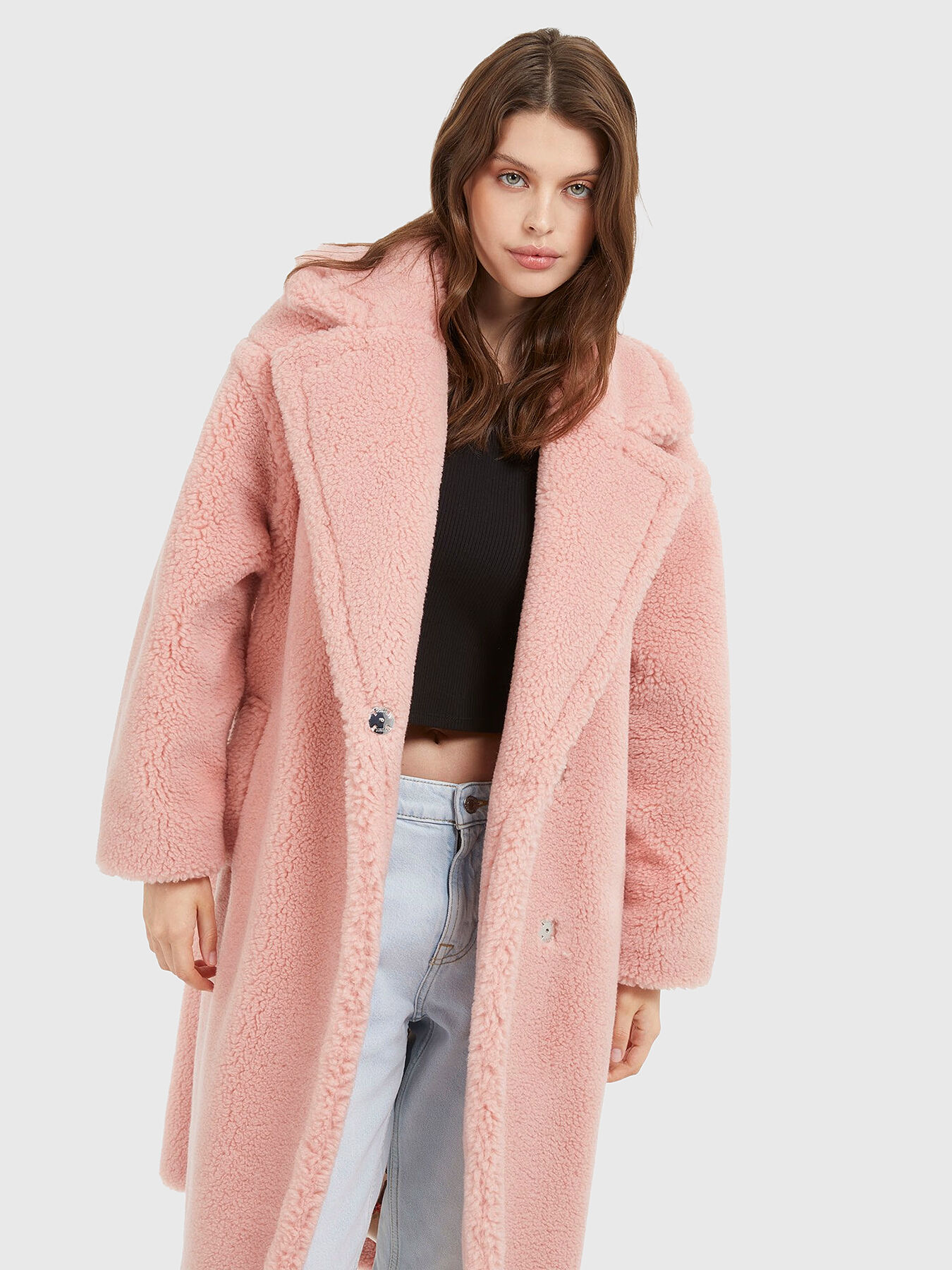Guess pink coat sales