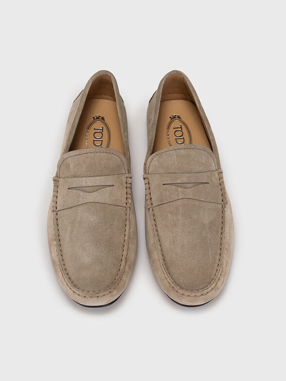 CITY beige suede loafers - 6
