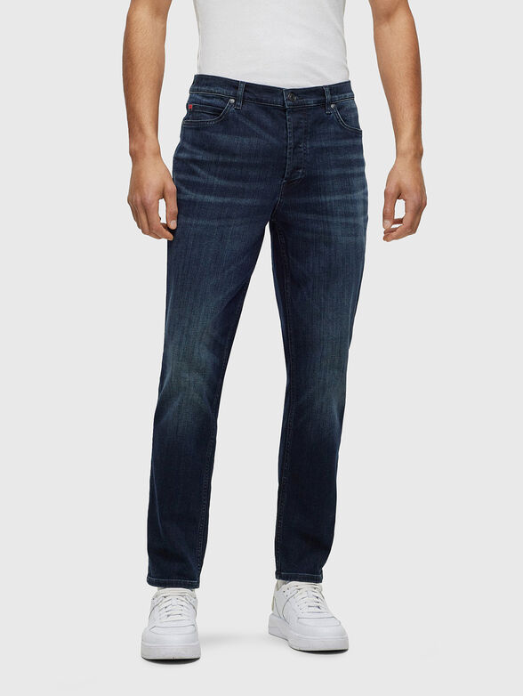 Navy blue slim jeans - 1