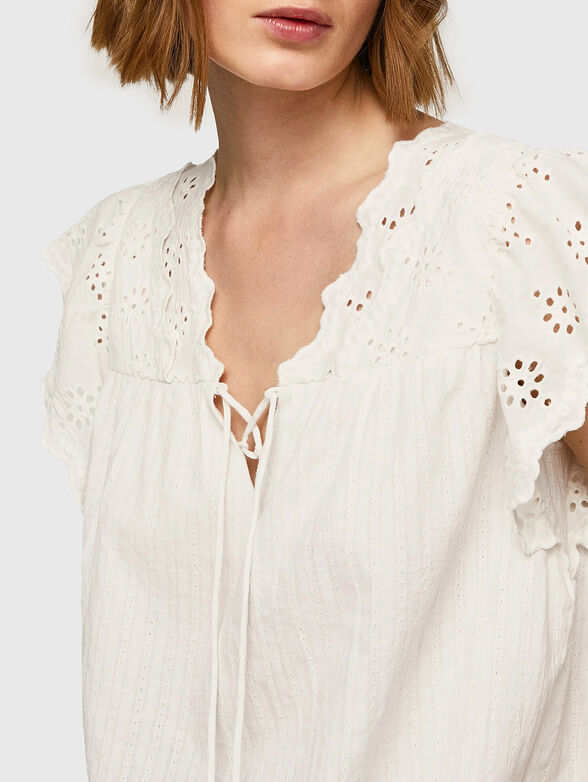 ANAISE black blouse with accent ties  - 4