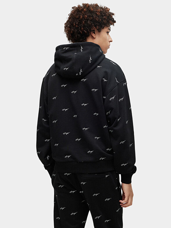 Black sweatshirt with monogram logo print - 3