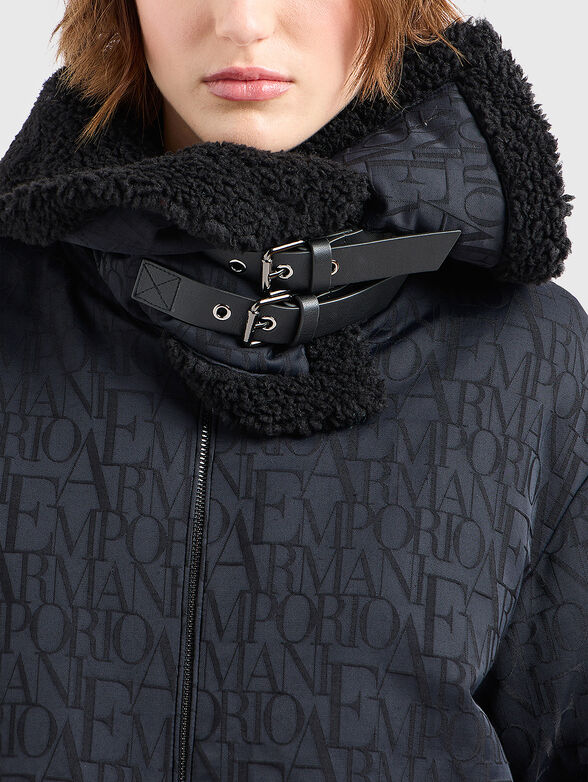 Wool jacket with monogram print - 4