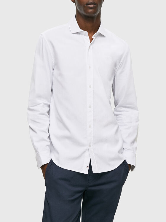 Бяла риза FINBAR с дълъг ръкав - 1