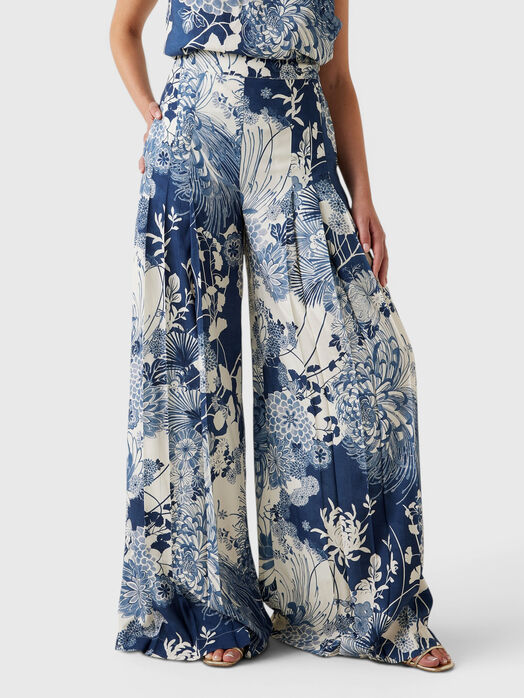Wide leg viscose pants