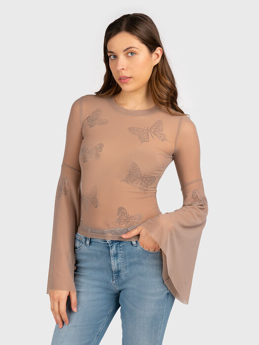 FIAMMA blouse with accent sleeves