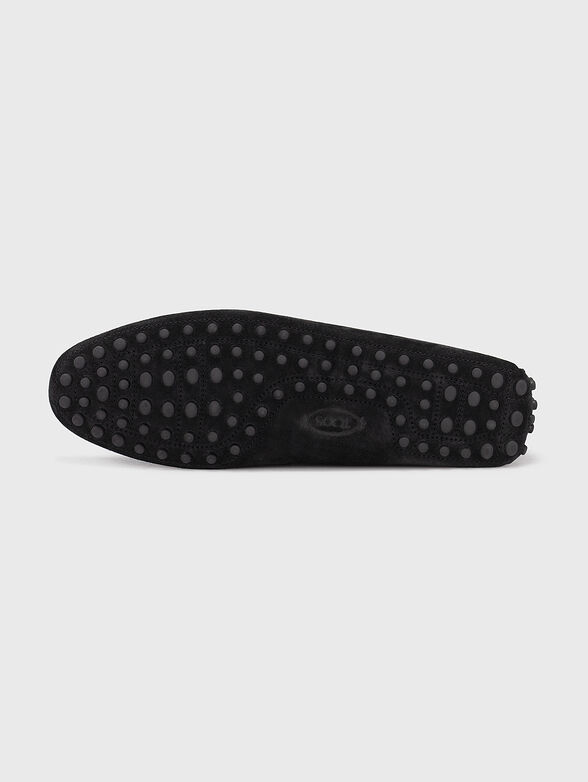 Black suede loafers with metal detail - 4