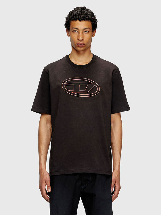 T-ADJUST-BIGOVAL black cotton t-shirt with logo  - 1