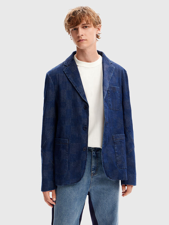 RIVER plaid denim blazer - 1