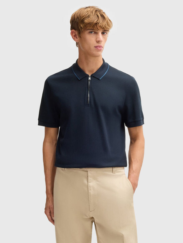 PARAS structured-cotton polo shirt with zip - 1