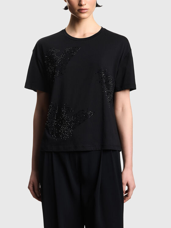 Black cotton t-shirt - 1