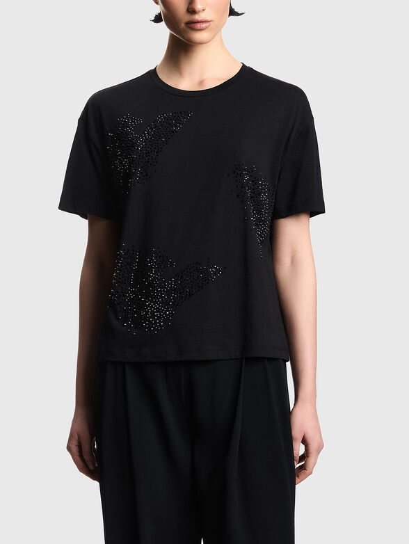 Black cotton t-shirt - 1