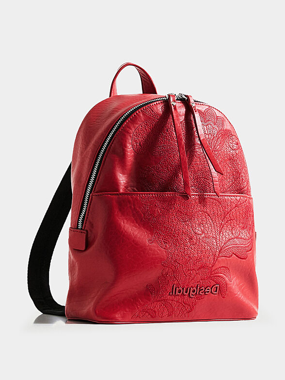 Black bakcpack with floral embroideries - 3