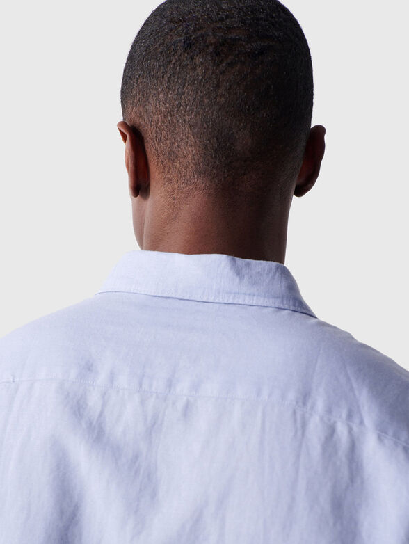 Light blue linen and cotton shirt - 5