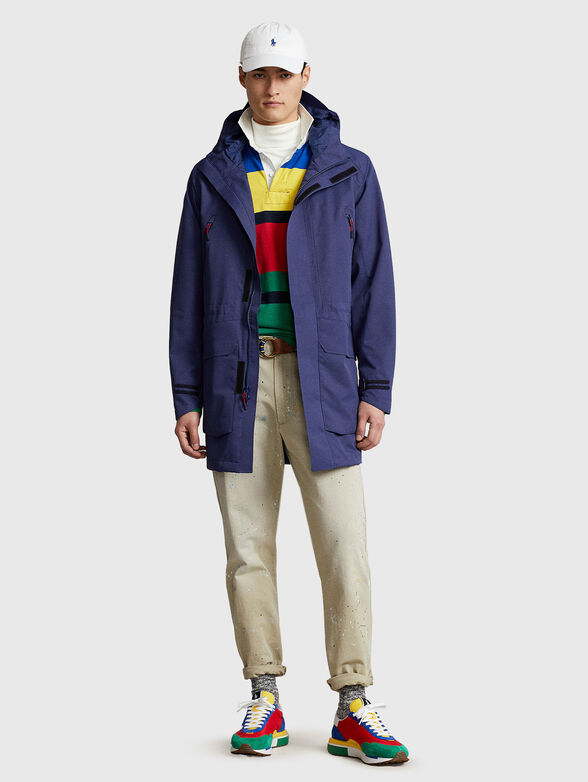 Dark blue hooded coat  - 2