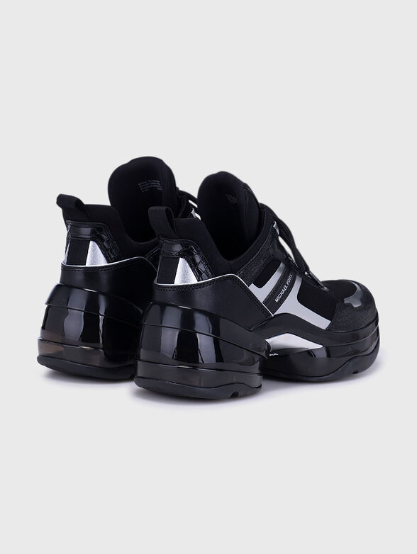 OLYMPIA black sports shoes with silver accents - 3