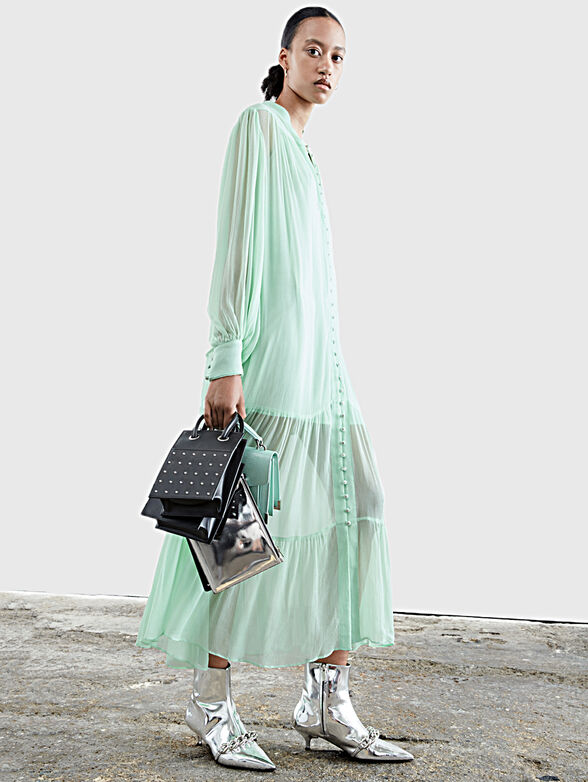 Long mint green dress - 4