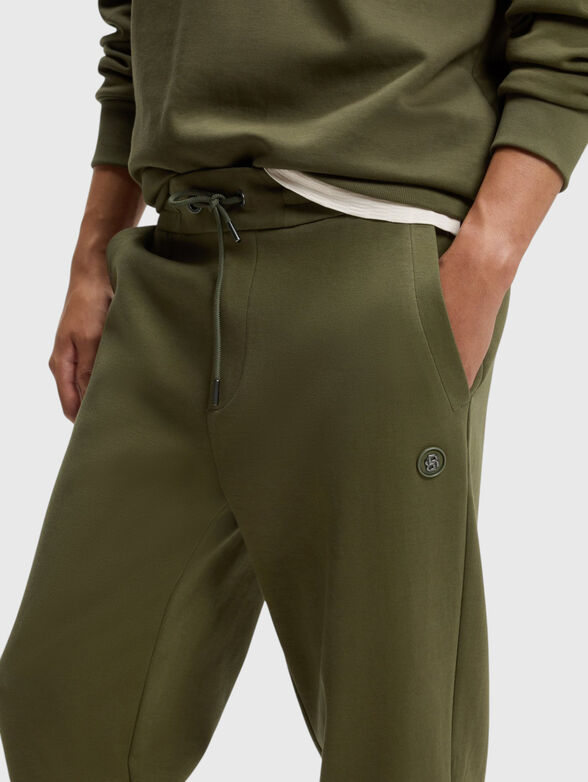 Cotton blend sweatpants with a monogram logo - 3