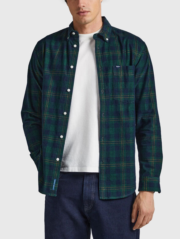 Cotton shirt with checked print - 1