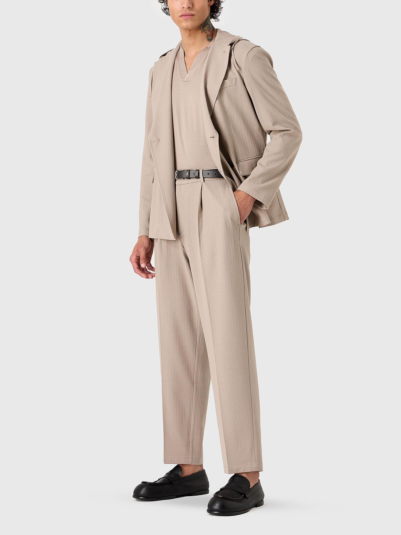 Beige trousers with an edge brand EMPORIO ARMANI