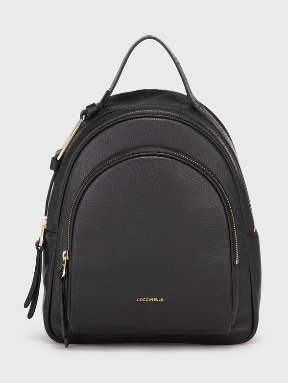 Black leather backpack - 1