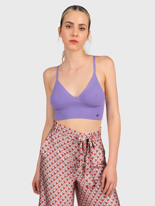 Knitted bustier in purple color - 1