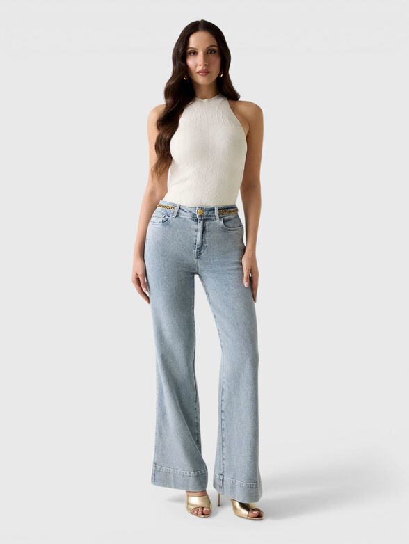 ALYSSA wide leg jeans with an accent belt - 4