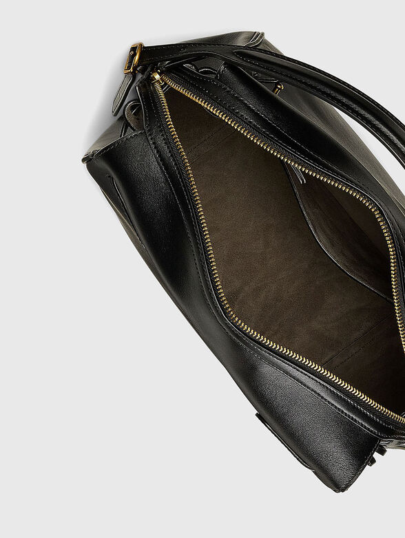 Leather satchel with logo - 6