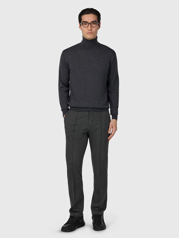 Wool polo shirt in gray  - 2