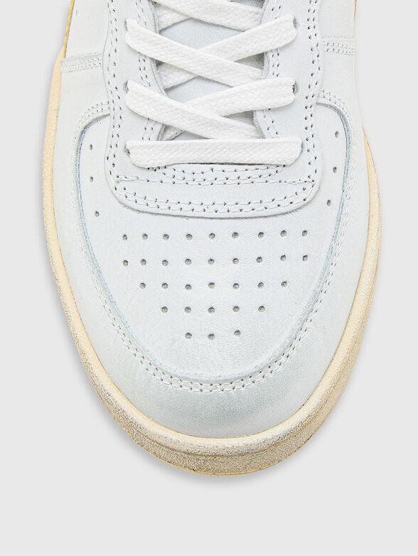 MI BASKET LOW white sports shoes with ecru sole - 5