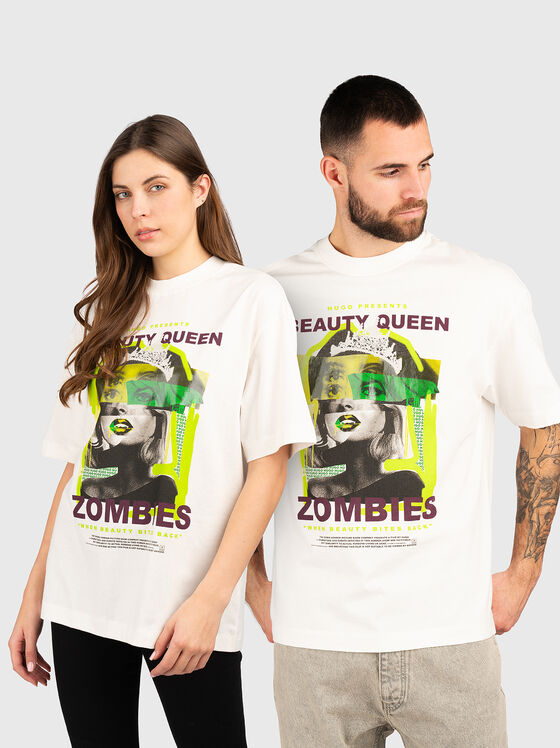 Unisex black printed t-shirt - 1