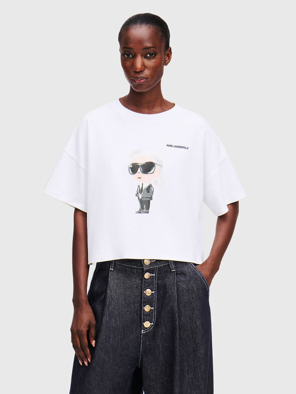 Cotton T-shirt with logo print - 1
