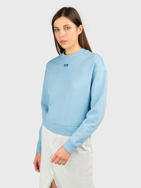 Sweatshirt with oval neckline and logo detail - 1