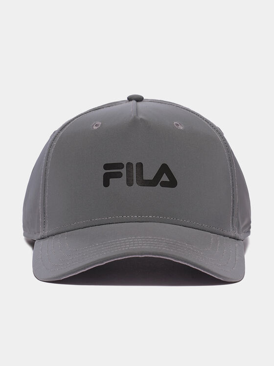 Унисекс шапка с лого в сив цвят - 1
