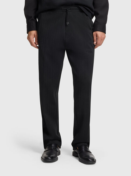 Панталон с еластична талия и лого патч - 1