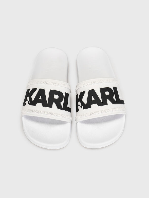 KONDO black beach slides with white lettering - 6