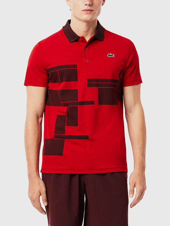 Polo shirt with contrast collar and print - 1