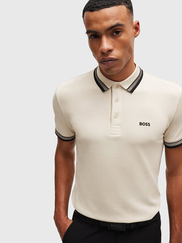 PADDY short sleeved polo shirt in ecru - 4