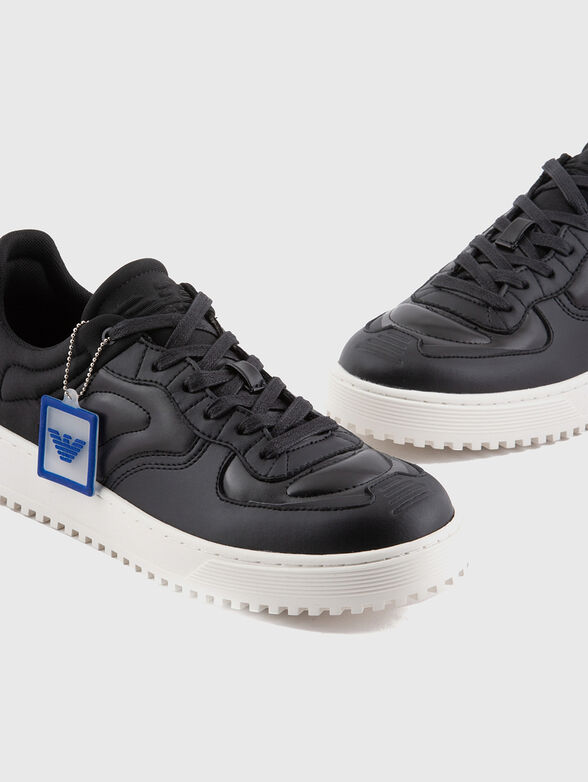 Black leather sneakers - 4