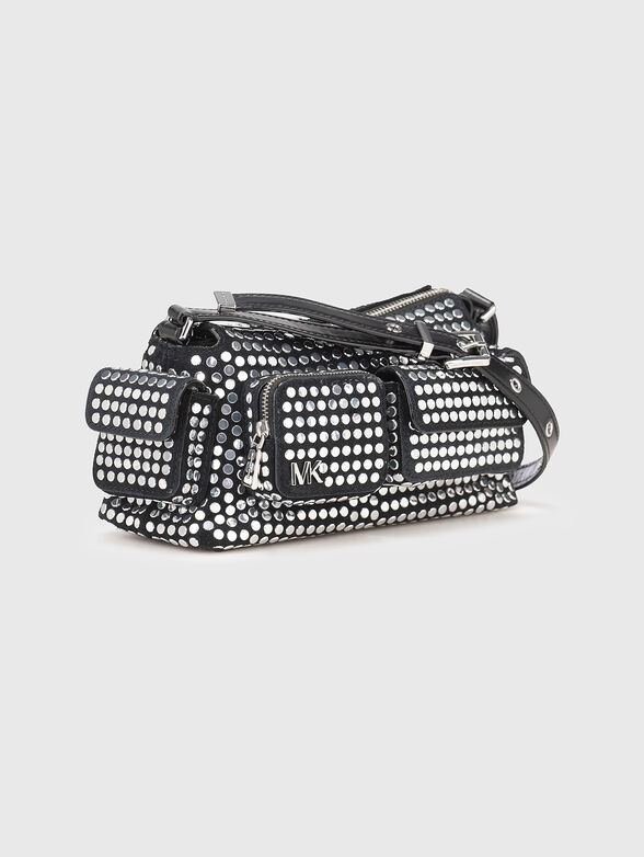 Leather crossbody bag with eyelets - 4