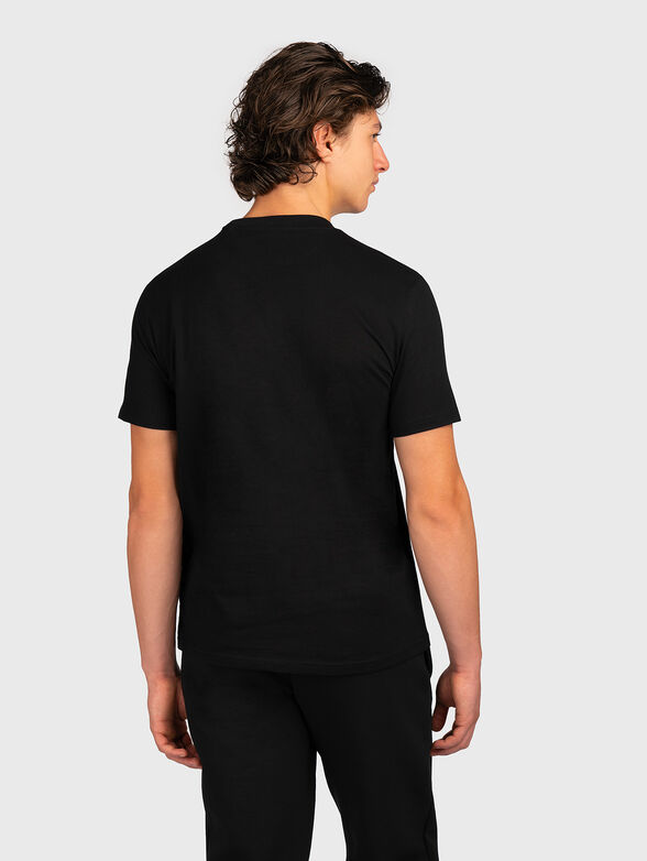 FURIO black cotton T-shirt with triangular logo - 3