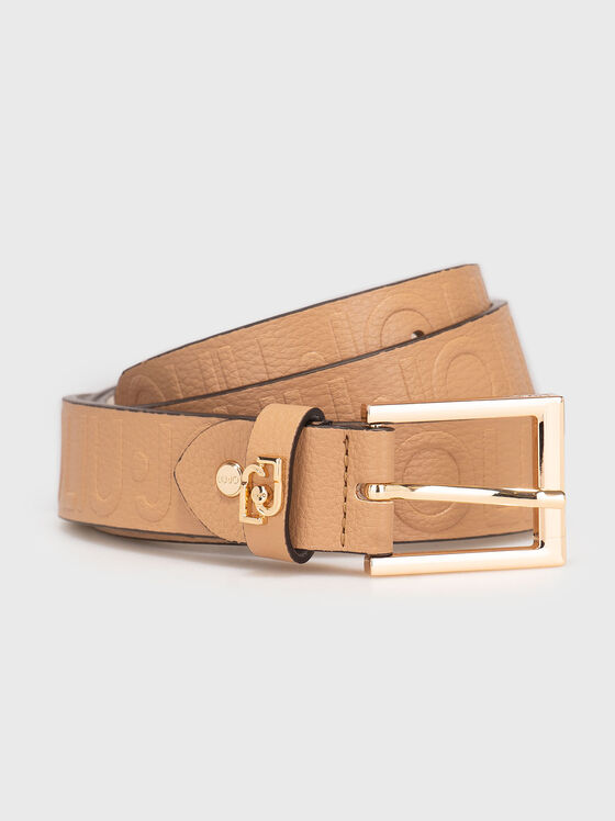 Бежов колан с релефно лого - 1