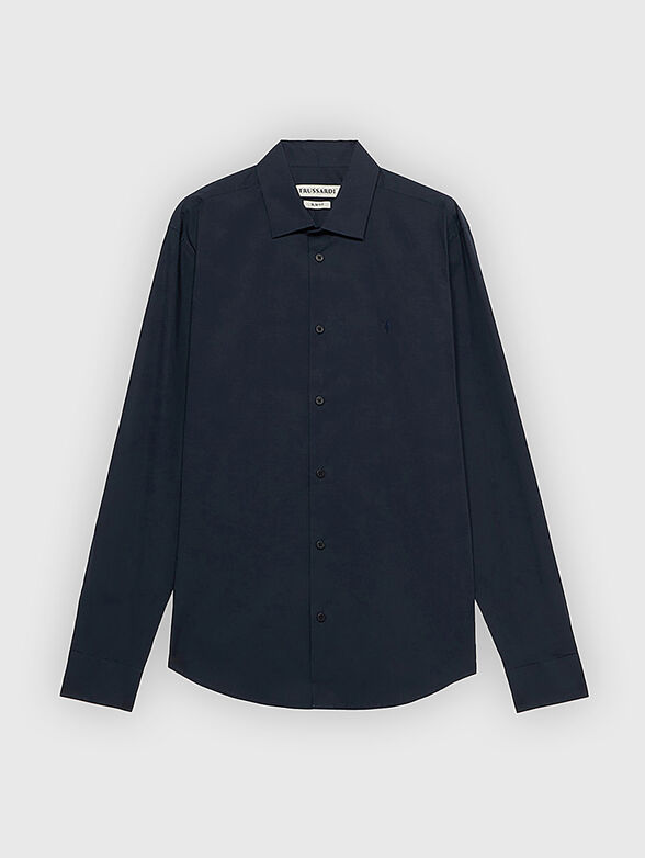 Cotton shirt with logo embroidery - 1