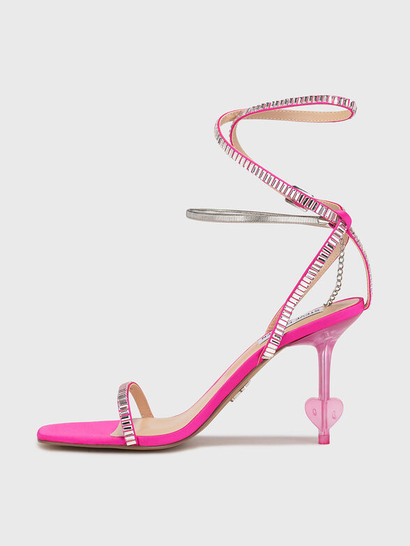VIBRANCY heeled sandals with shiny accents - 4